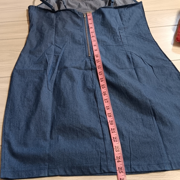 Plus Size Women Elegant Basic Denim Sleeveless Bodycon Slip Dress - Picture 14 of 16